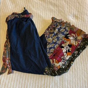 Floral Patchwork Flowy Pants